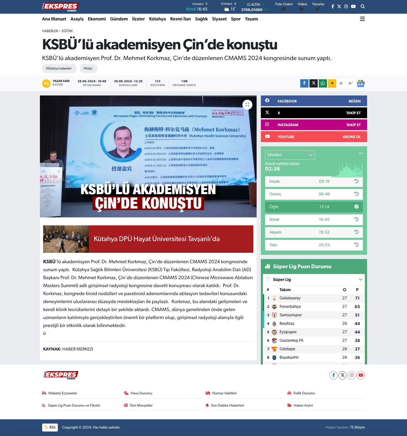 KSBÜ’lü akademisyen Çin’de konuştu